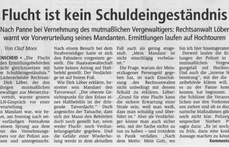 Flucht ist kein Schuldeingeständnis - Lüdenscheider Nachrichten, 17.02.2011